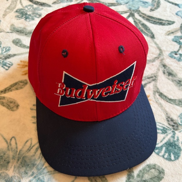 Vintage 1996 Budweiser Anheuser-Busch Red & Navy Blue Ball Cap Hat - Picture 10 of 10